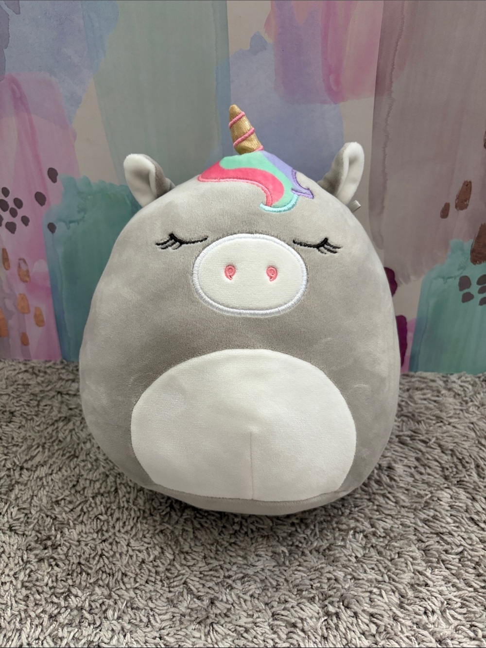 Teresa Plush Gray Unicorn Stuffed Toy for Kids. Squishmallows